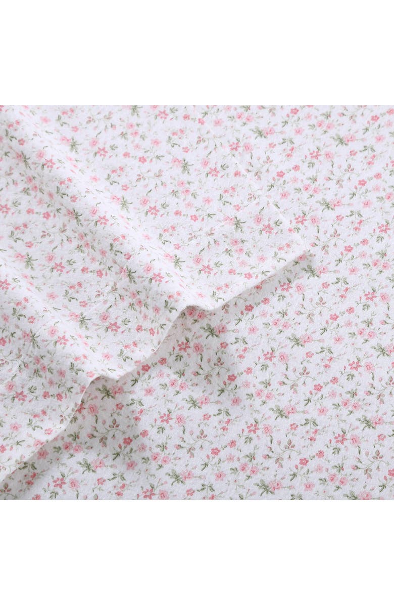 Laura Ashley Evie Cotton Flannel Sheet Set, Alternate, color, Lt-Pastel Pink