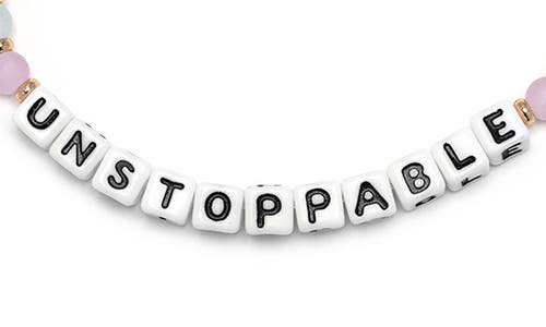 Little Words Project Unstoppable Beaded Stretch Bracelet In Gold