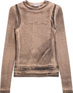 Acne Studios Elga Fitted Double Layered Garment Print Long Sleeve T-Shirt