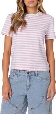 EDIKTED Callahan Stripe Stretch Cotton T-Shirt