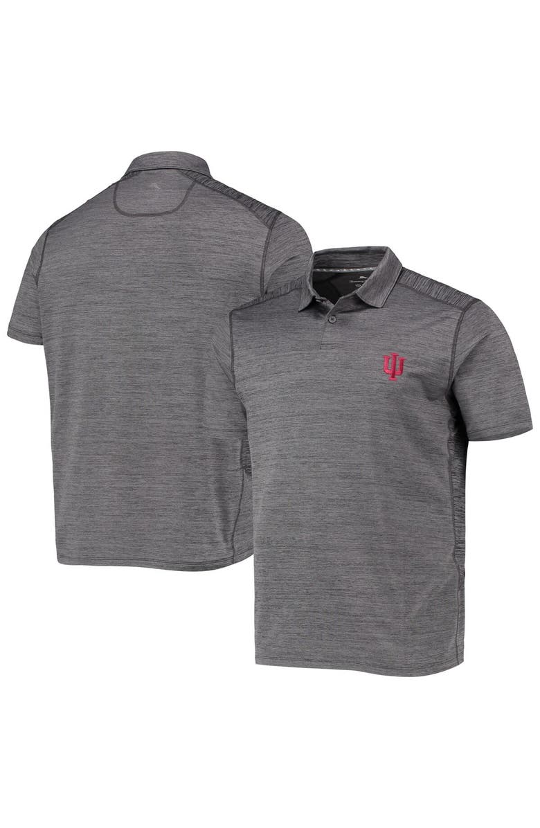 Tommy Bahama Men's Tommy Bahama Gray Indiana Hoosiers Delray IslandZone Polo, Main, color, 