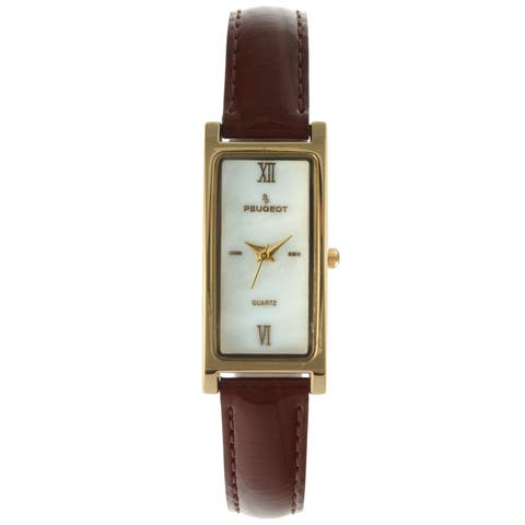 Everyday Rectangular Glossy Leather Watch- 35x18MM