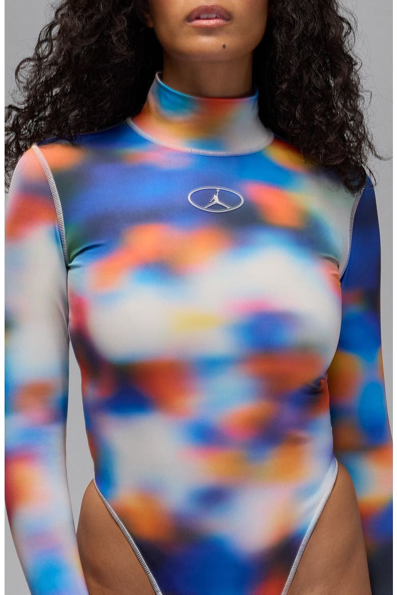 Flight Mountainside Long Sleeve Thong Bodysuit, Alternate, color, PURE PLATINUM