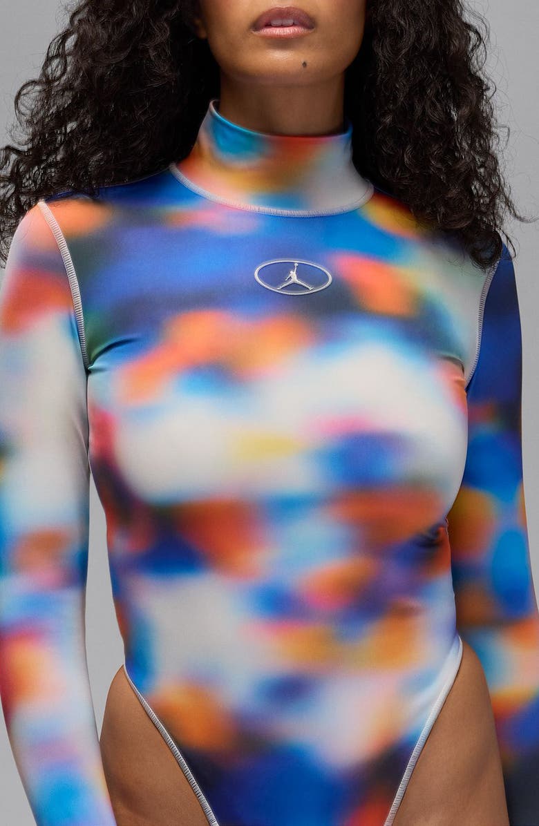 Jordan Flight Mountainside Long Sleeve Thong Bodysuit, Alternate, color, Pure Platinum