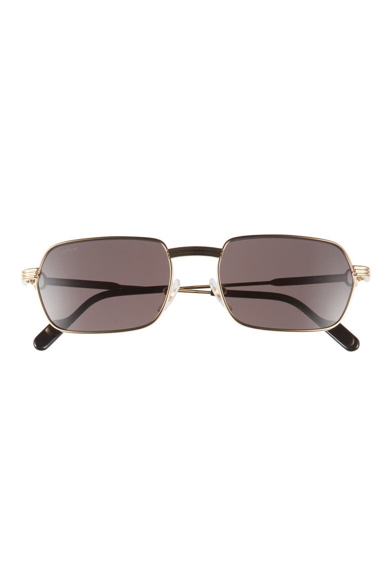 56mm Polarized Square Sunglasses, Main, color, GOLD
