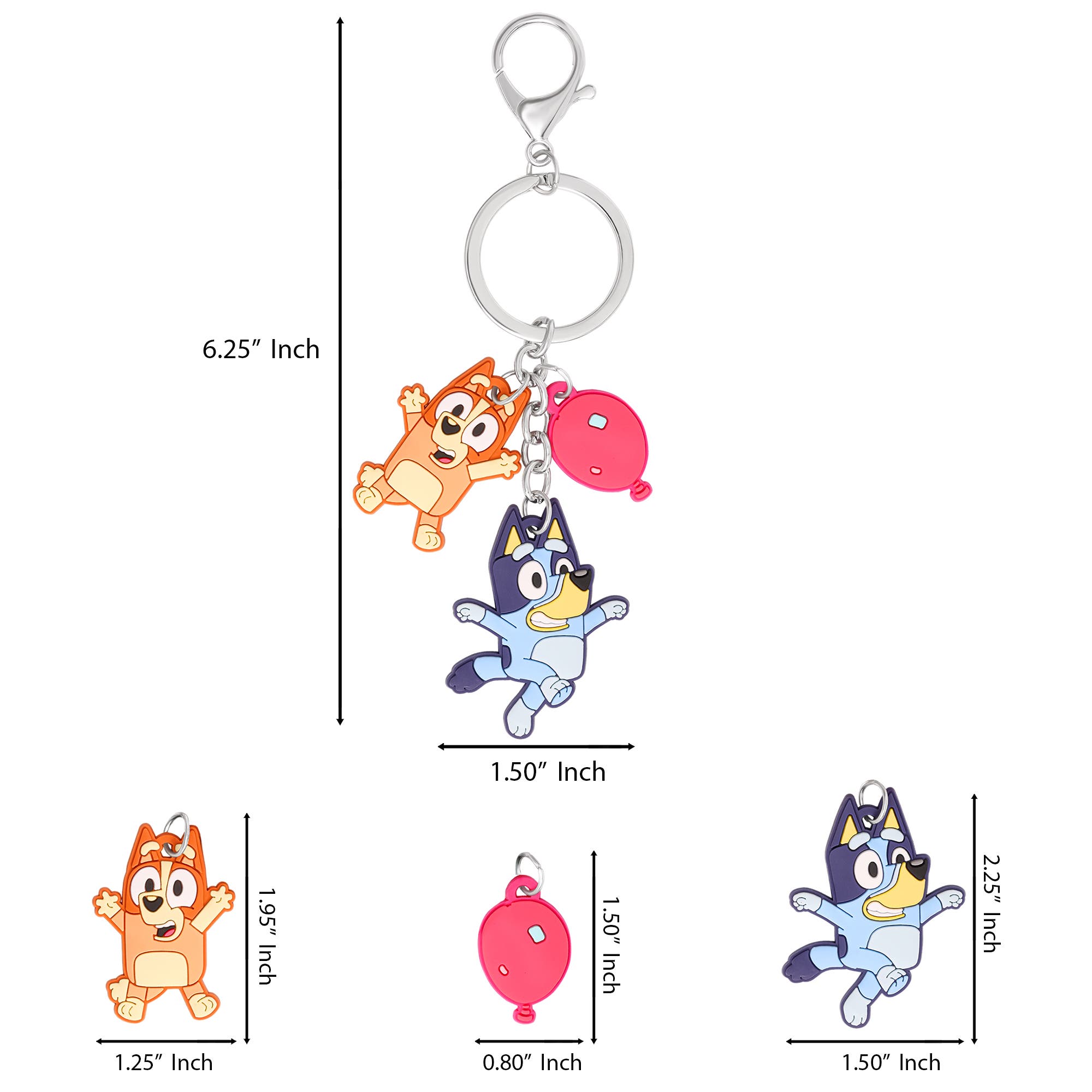 BLUEY Layered Charm Keychain with Balloon Accent, Alternate, color, Multi