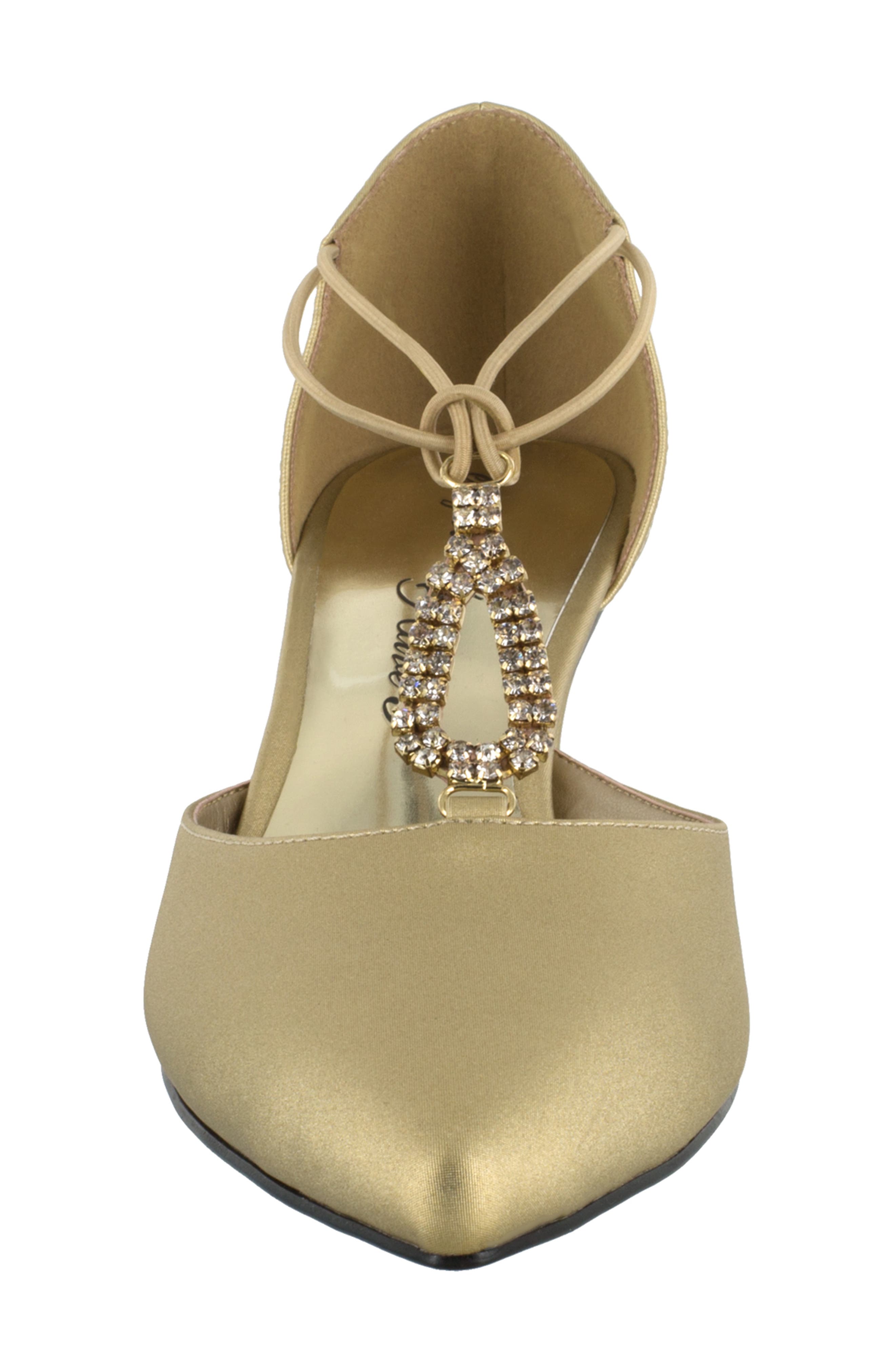 EASY STREET Moonlight Embellished T-Strap Pump - Multiple Widths Available, Alternate, color, Gold Satin
