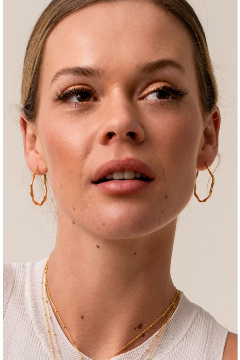 Large Oval Waterfall Hoops, Alternate, color, Yellow Gold Vermeil