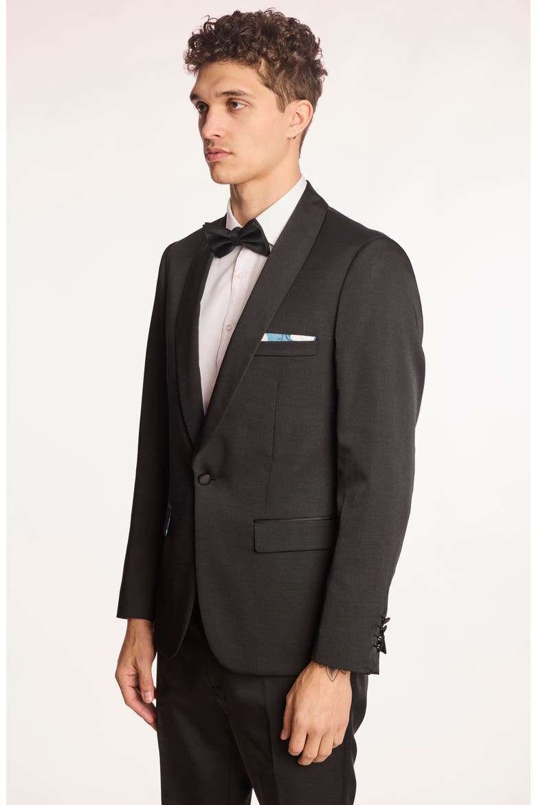 Regent Slim Fit Shawl Lapel Tuxedo Jacket, Alternate, color, ALL BLACK