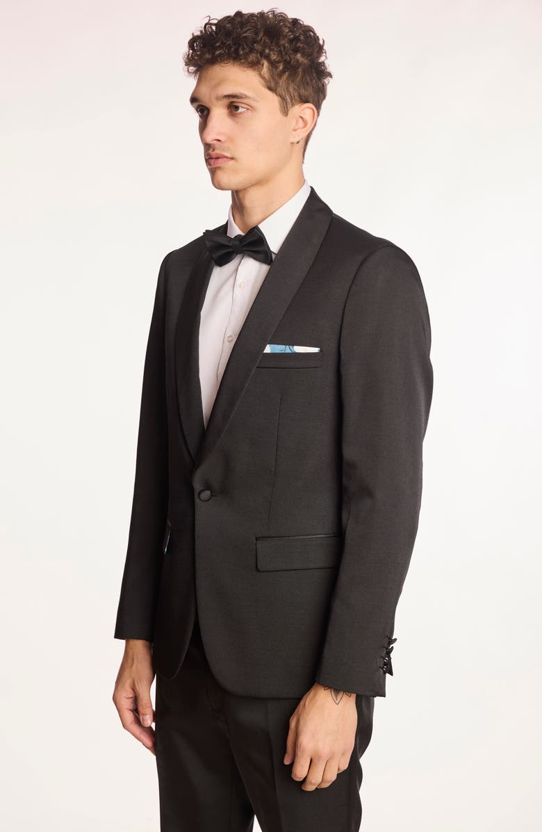 PAISLEY & GRAY Regent Slim Fit Shawl Lapel Tuxedo Jacket, Alternate, color, All Black