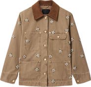 AllSaints Bex Embroidered Detail Denim Jacket