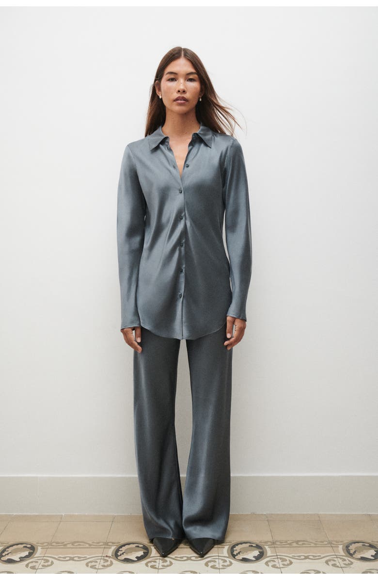 SILK LAUNDRY Bias Cut Shirt, Main, color,