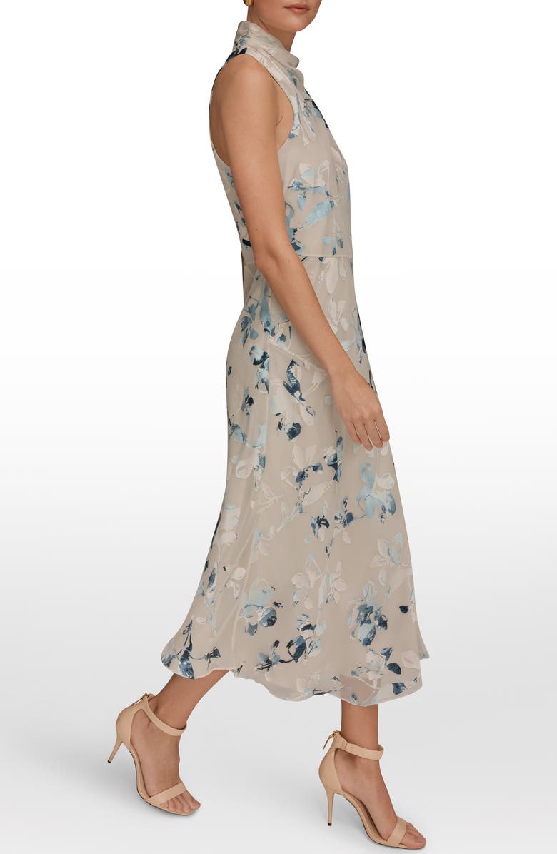 Donna Karan New York Floral Burnout Maxi Dress, Alternate, color, Sea Mist Multi