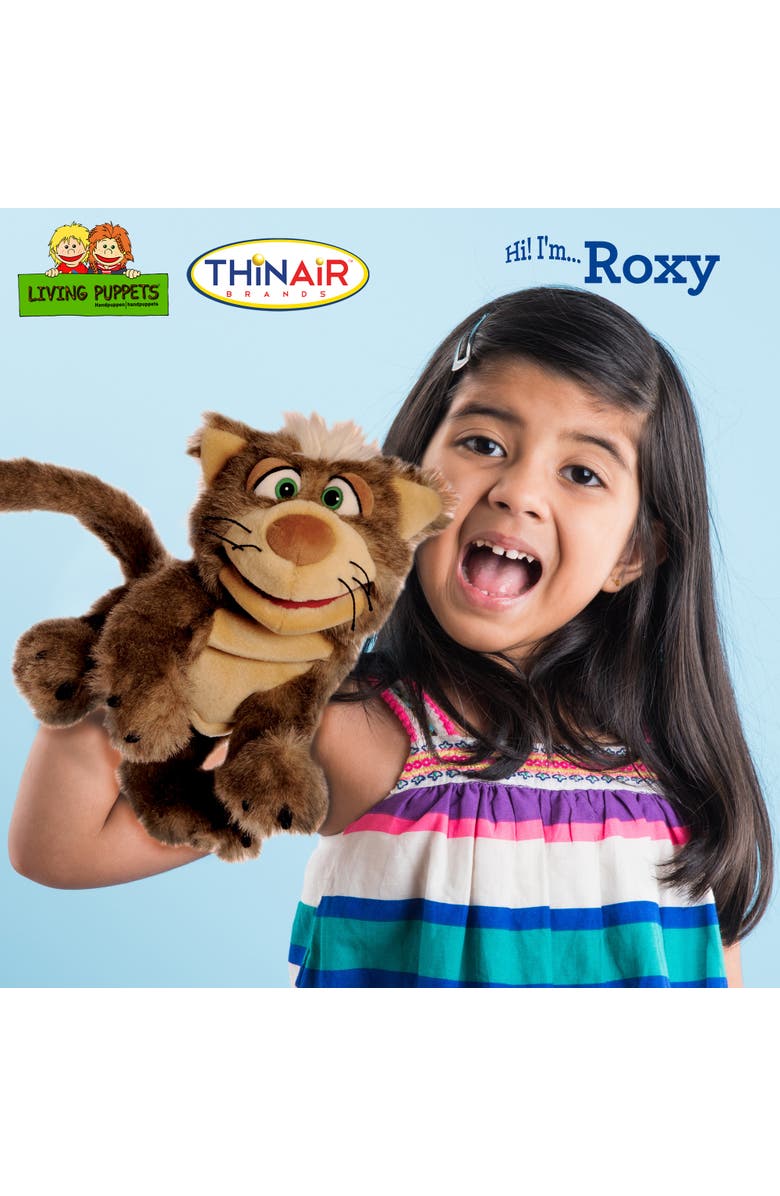 Living Puppets Roxy The Brown Cat 16 Inch Plush Hand Puppet, Alternate, color, Brown