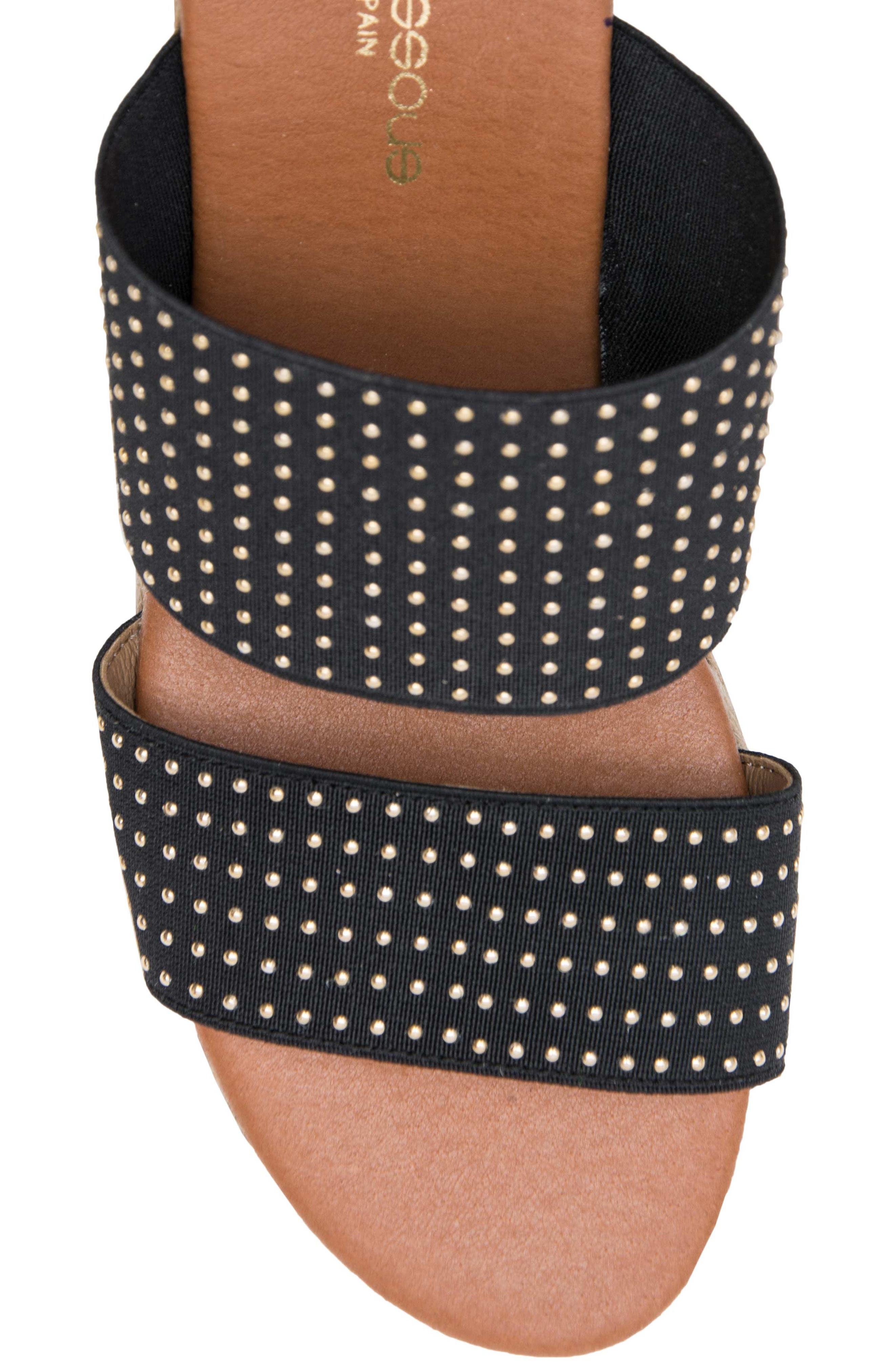 Amalia Strappy Espadrille Wedge Slide Sandal, Alternate, color, BLACK STUDDED FABRIC