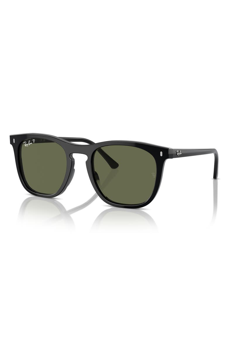 Ray-Ban 53mm Polarized Square Sunglasses, Alternate, color, Black