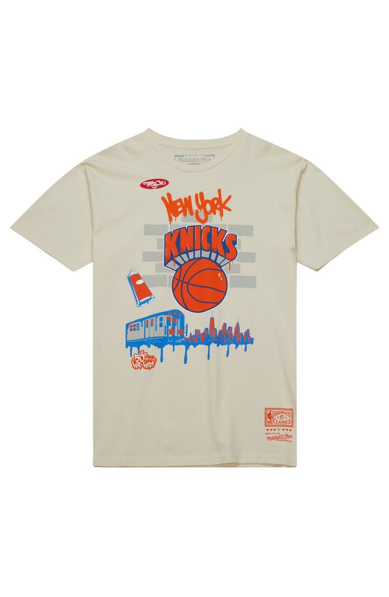 Mitchell & Ness Men's Mitchell & Ness x Tats Cru Cream New York Knicks Hardwood Classics City T-Shirt, Alternate, color, 