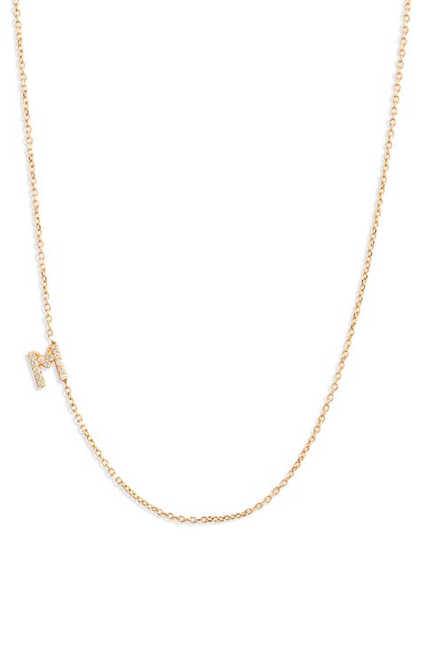 Love Letter Pavé Diamond Initial Pendant Necklace