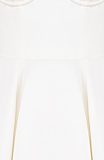 Mademoiselle Bustier Stretch Satin Midi Cocktail Dress
