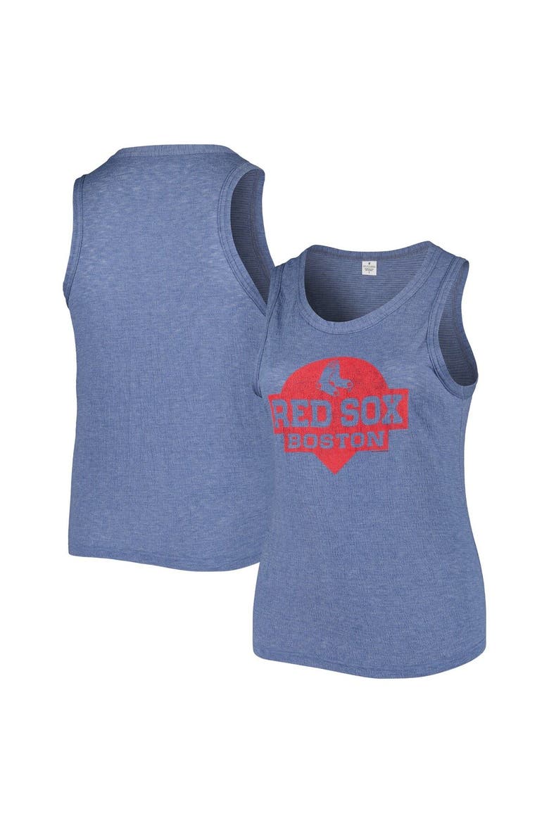 Women's Soft as a Grape Navy Boston Red Sox Plus Size High Neck Tri-Blend Tank Top, Main, color, Navy