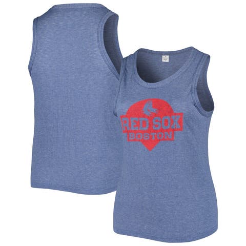 Women's Soft as a Grape Navy Boston Red Sox Plus Size High Neck Tri-Blend Tank Top