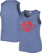 SOFT AS A GRAPE Women's Soft as a Grape Navy Boston Red Sox Plus Size High Neck Tri-Blend Tank Top