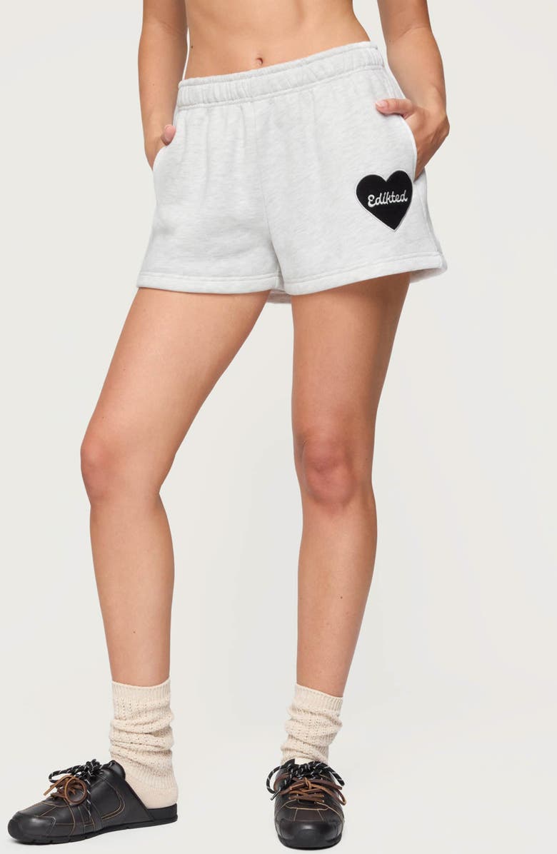 EDIKTED Big Love Sweat Shorts, Main, color, Gray-Melange