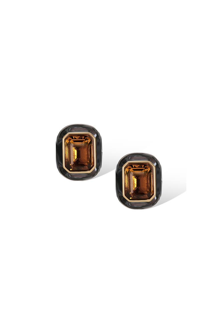 Roman Night Ear Studs, Main, color, Brown & Black