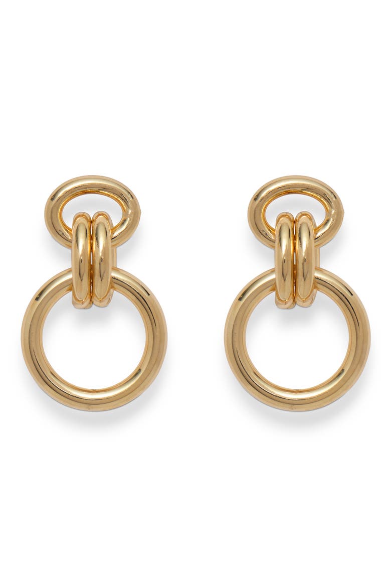 Mina Sterling Silver Plate Drop Earrings, Main, color, GOLD