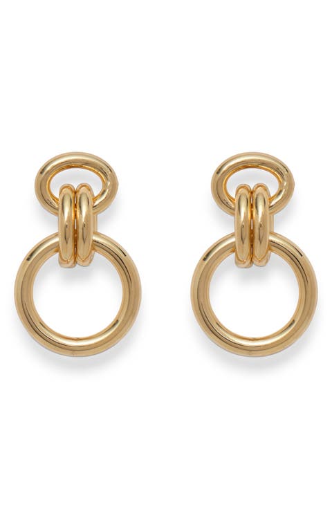 Mina Sterling Silver Plate Drop Earrings