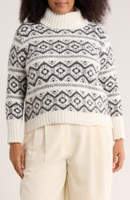 Joseph A Fair Isle Turtleneck Sweater