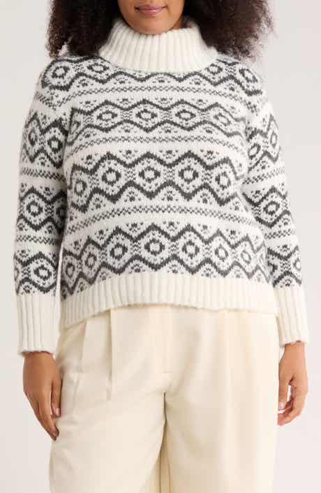 Joseph A Fair Isle Turtleneck Sweater