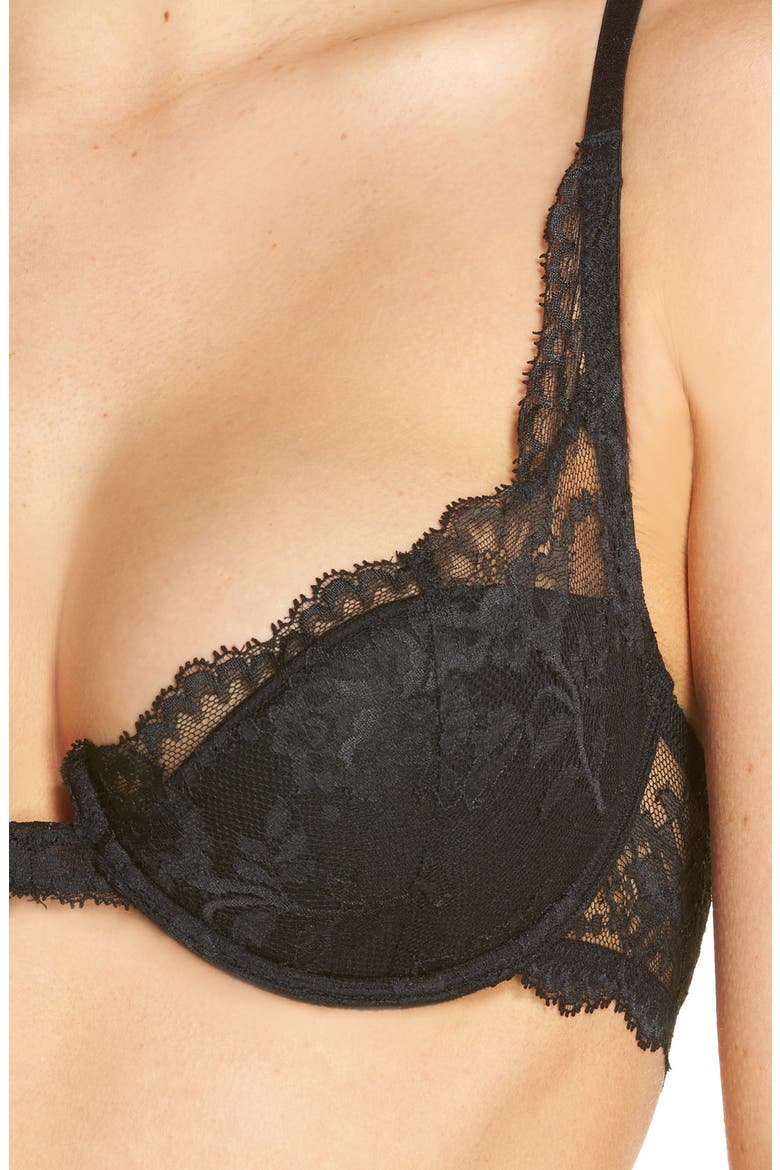 Devotion Contour Underwire Demi Bra, Alternate, color, BLACK/ COAL