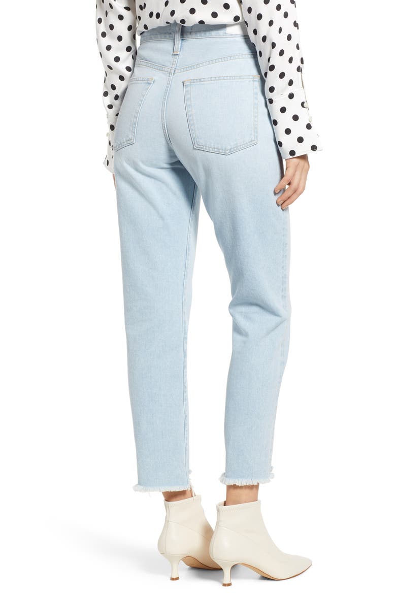 Cigarette Raw Hem Ankle Jeans (Nordstrom Exclusive), Alternate, color, LIGHT INDIGO WASH