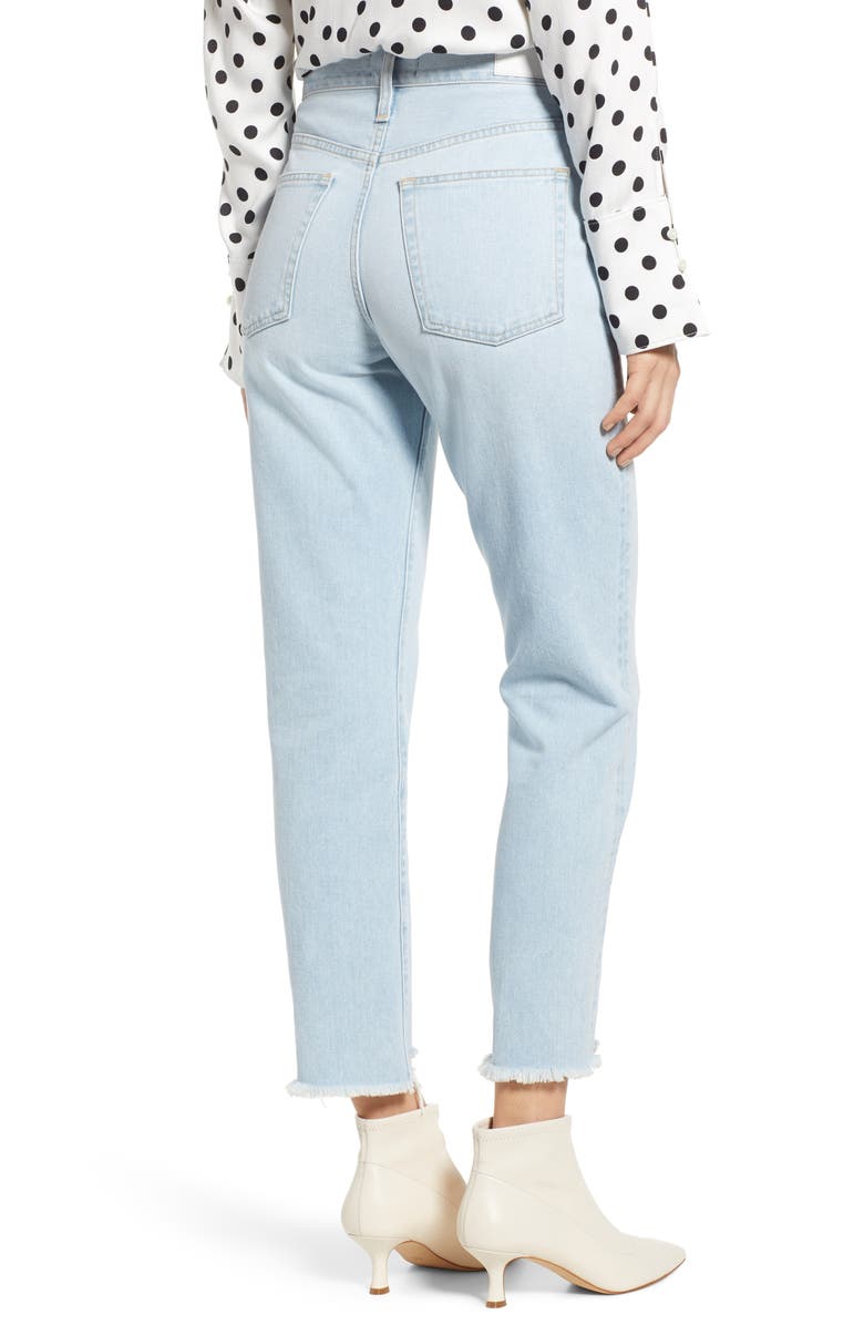 Something Navy Cigarette Raw Hem Ankle Jeans, Alternate, color,