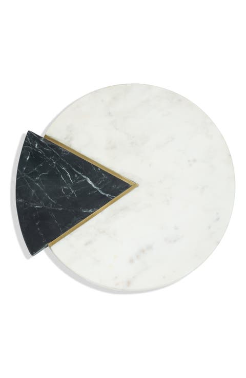 Noir Blanc Marble Circle Platter