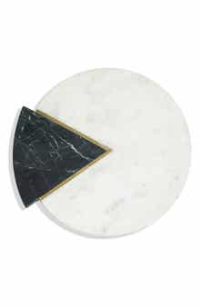 Tiramisu Noir Blanc Marble Circle Platter