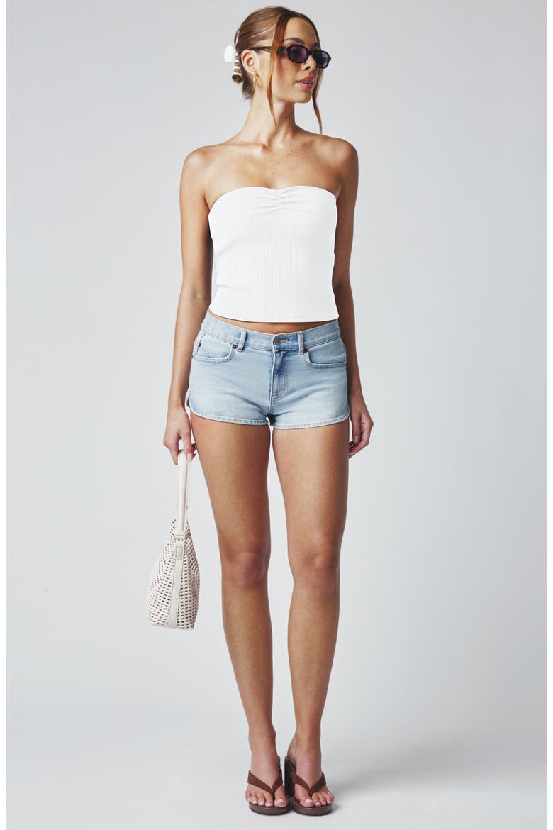 Ruched Tube Top, Alternate, color, BRIGHT WHITE