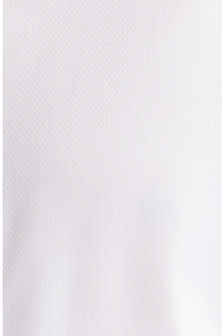 Trim Fit Diamond Textured White Cotton Dress Shirt, Alternate, color, WHITE