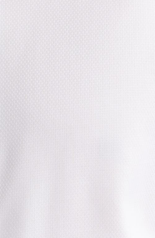 Lorenzo Uomo Trim Fit Diamond Textured White Cotton Dress Shirt In White