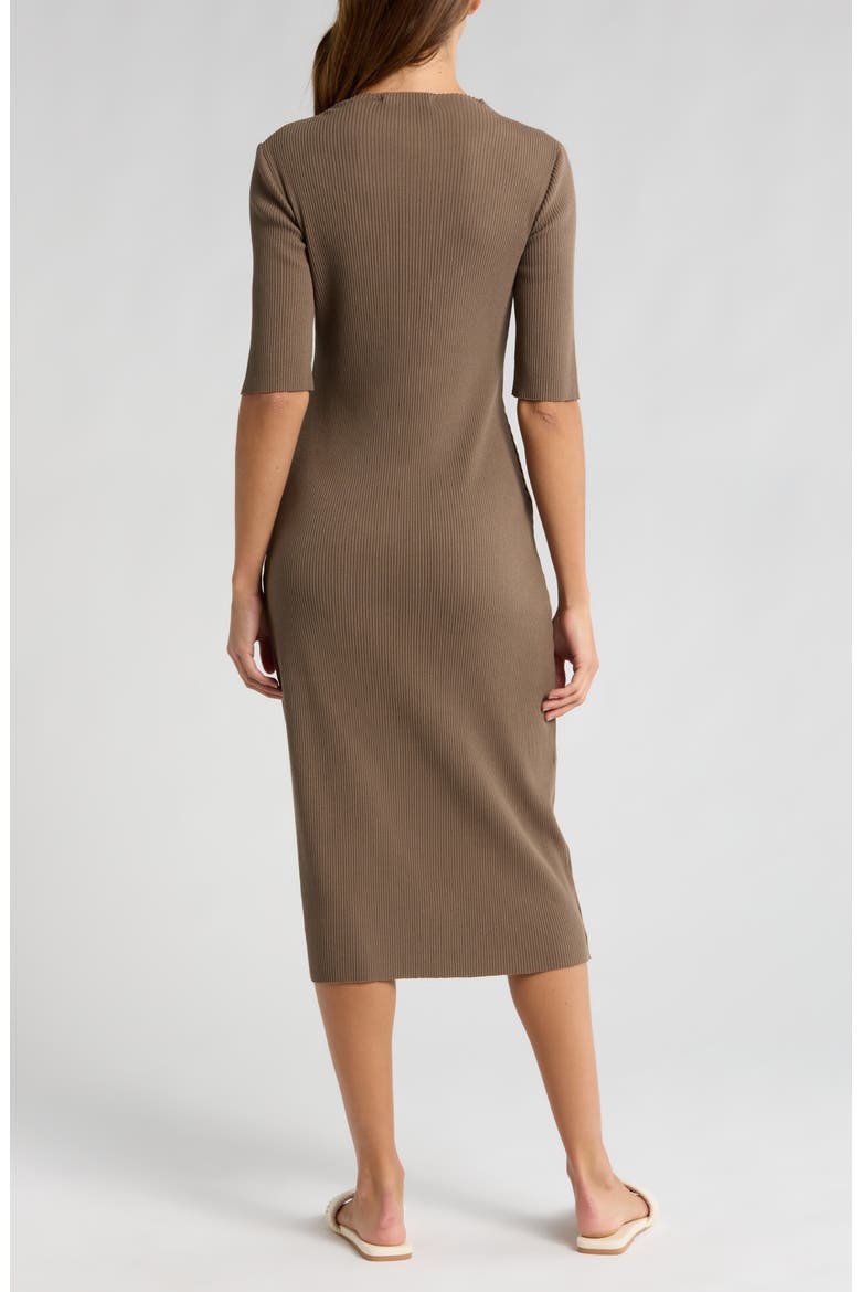 Mock Neck Elbow Length Sleeve Dress, Alternate, color, VALLEY SMOKE