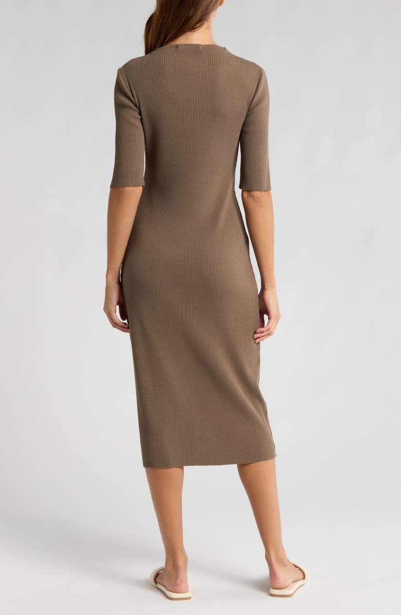 Vince Mock Neck Elbow Length Sleeve Dress, Alternate, color, Valley Smoke