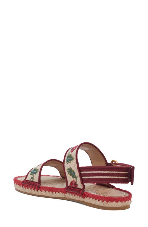 Valentino Garavani Cherryfic Double Strap Slingback Espadrille Sandal In Burgundy