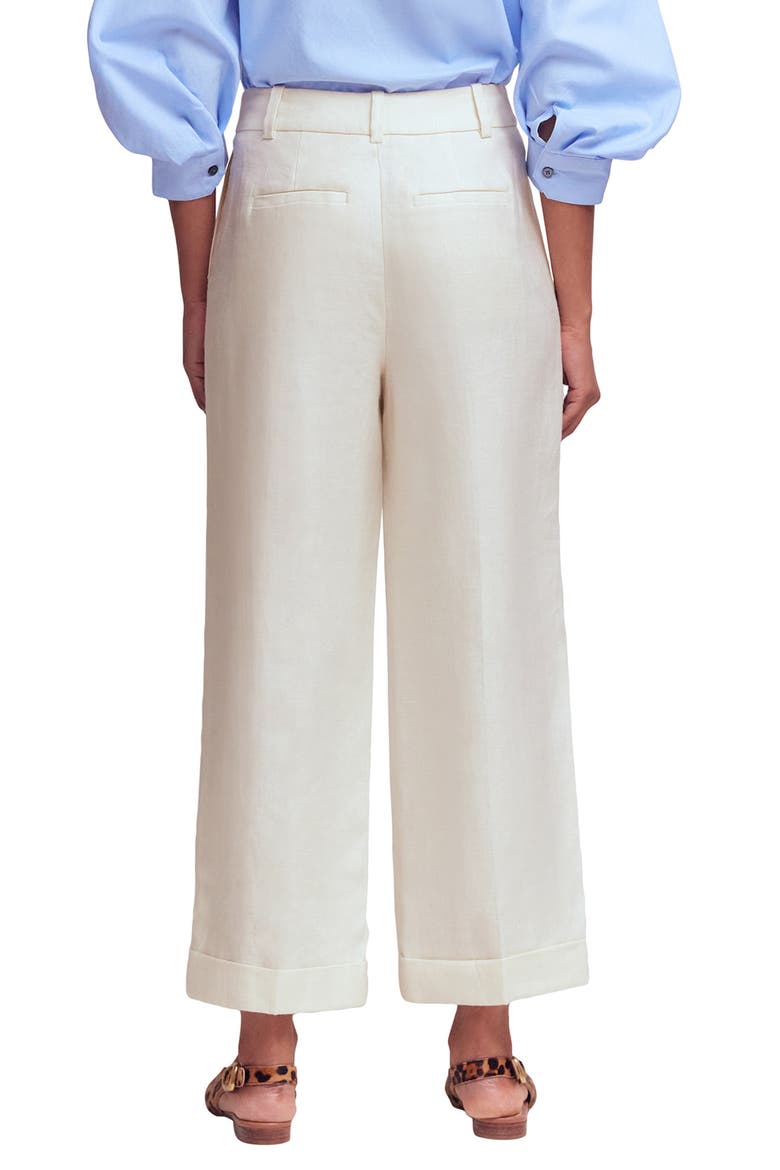Chiswick Crop Linen Pants, Alternate, color, IVORY