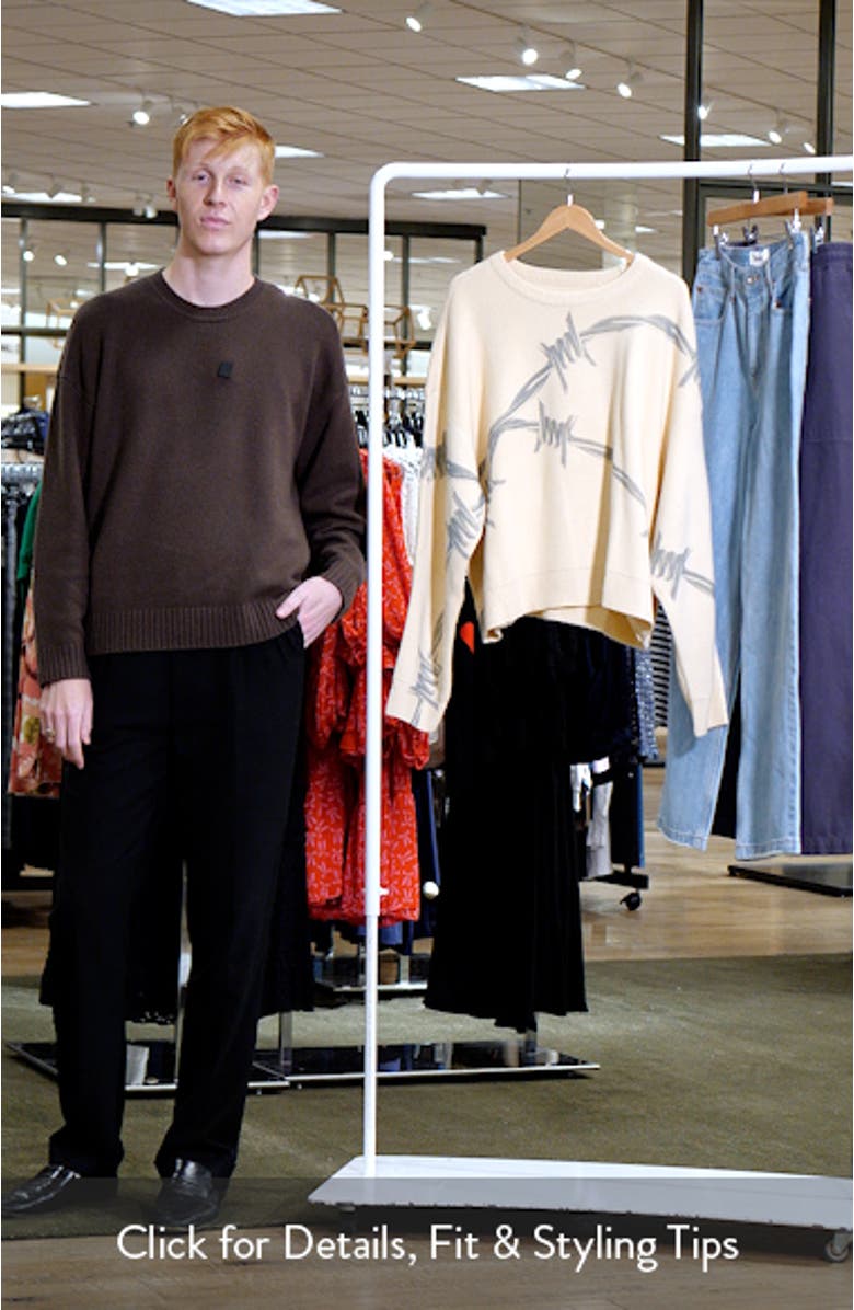 Trespass Barbed Wire Print Crewneck Sweater, sales video thumbnail