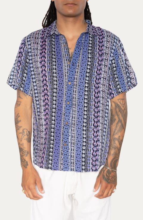 Floral Short Sleeve Button-Up Shirt