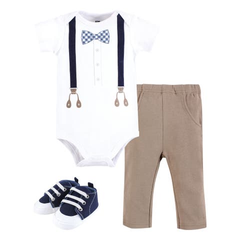Cotton Bodysuit, Pant and Shoe Set (Baby)