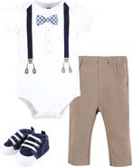 Hudson Baby Cotton Bodysuit, Pant and Shoe Set