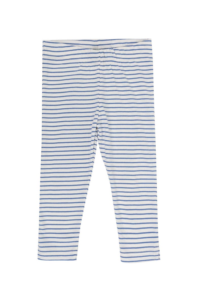 Lilly + Sid Organic Cotton Stripe Print Leggings, Main, color, Blue