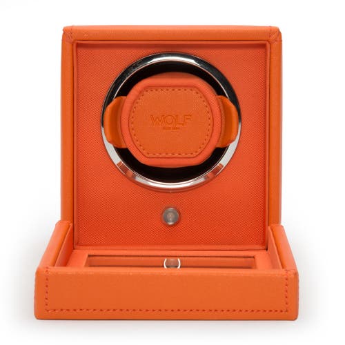 Wolf Cub Single Watch Winder With Cover In Orange